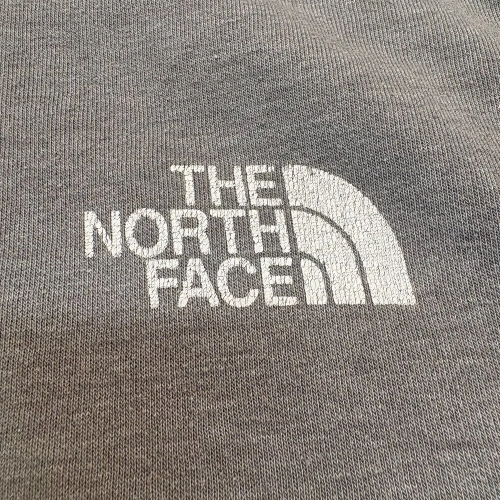The North Face Box Logo Hoodie Distressed Faded Gray Men's M
